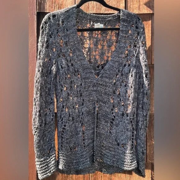 Women’s Chico’s Black and White Cardigan Sweater (crochet look) - Picture 1 of 5